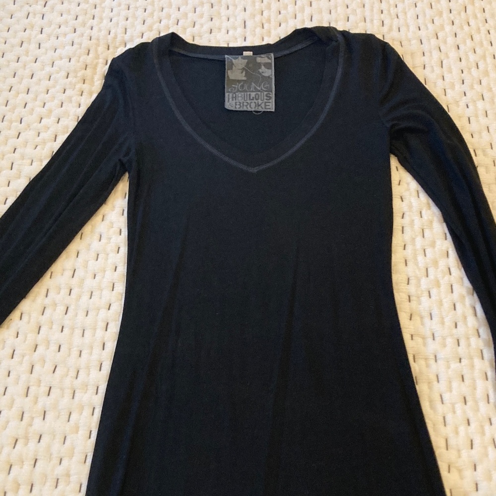 Young Fabulous & Broke Black Long Sleeve V-Neck Top